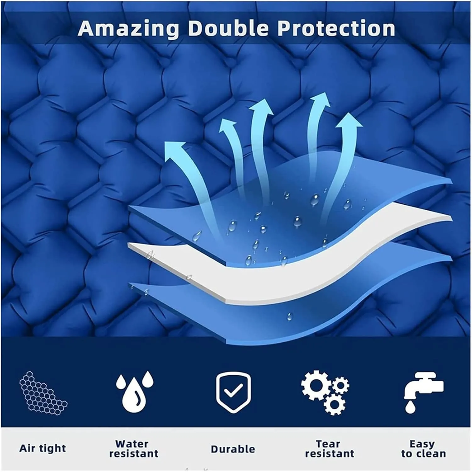 Single Camping Inflatable Mattress, Compact Lightweight Air Mattress, Inflatable Sleeping Pad for Car/Camping/Travel/Hiking/Outing
