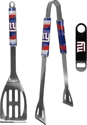 Siskiyou Sports NFL New York Giants Unisex 2 pc BBQ Set and Bottle Opener, Team Colors, One Size