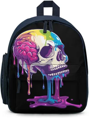 Skeleton Skull A Brain Invade Backpack Lightweight Laptop Backpack Travel Daypack Business Work Bag for Men Women Blue-Color