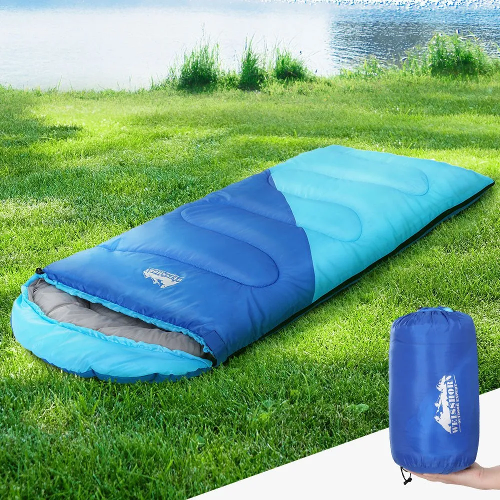 Sleeping Bag Bags Kids 172cm Camping Hiking Thermal Blue