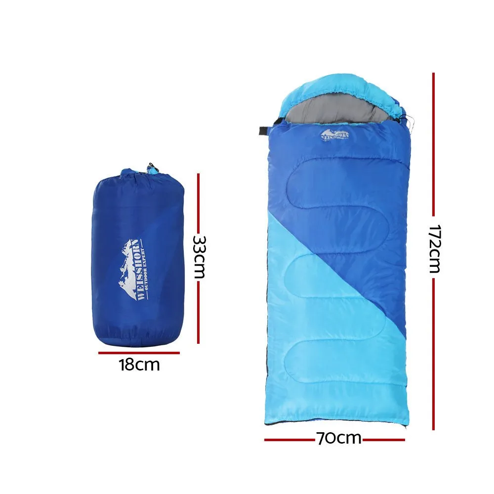 Sleeping Bag Bags Kids 172cm Camping Hiking Thermal Blue