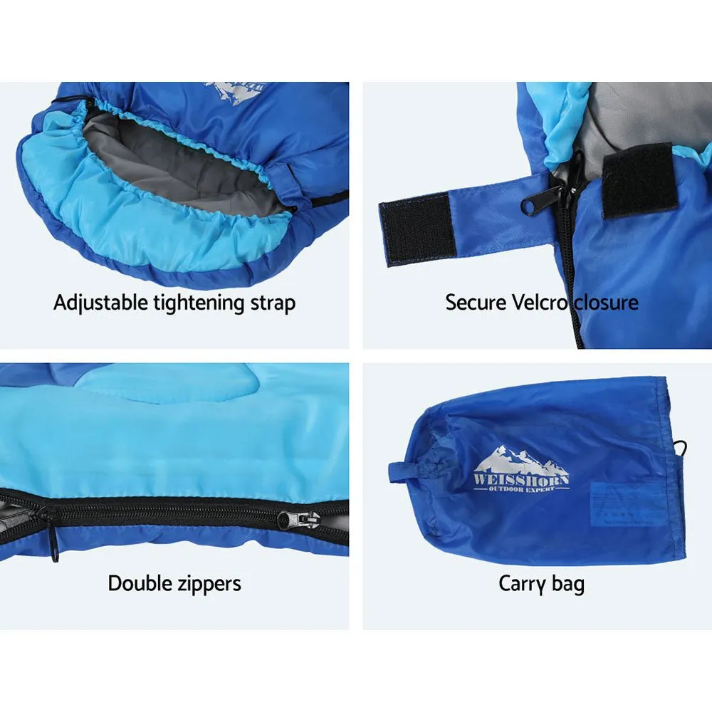 Sleeping Bag Bags Kids 172cm Camping Hiking Thermal Blue