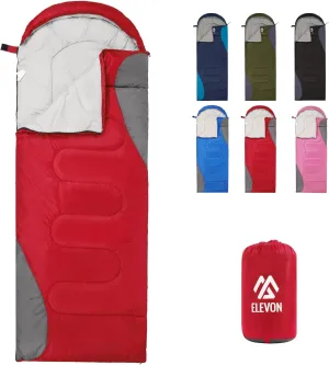 Sleeping Bag for Adults Teens Kids Cold Warm Weather, Portable Waterproof & Lightweight, Compact with Compression Sack, for 3-4 Seasons Camping, Backpacking, Hiking, Travel, Indoors Outdoors