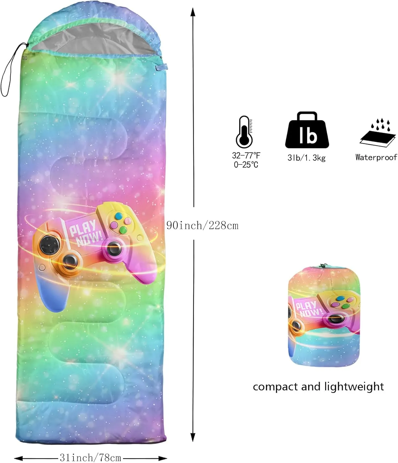 Sleeping Bag for Womens Girls Teens, Waterproof Sleeping Bags Traveling and Outdoors, Camping Gear Equipment