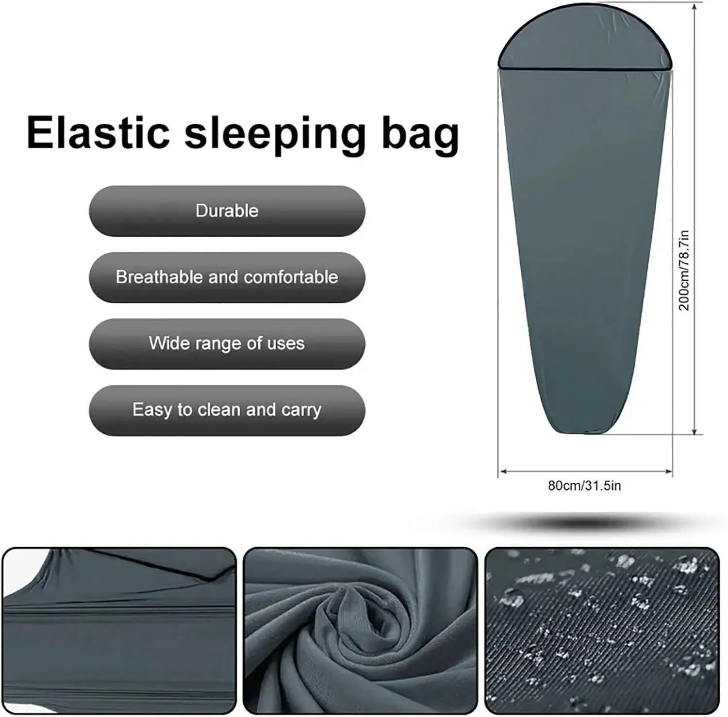 Sleeping Bag High Elasticity Outdoor Travel Sleeping Bag, Hotels & Hostels - Lightweight Single & Double Camping Sleeping Bag Liners - Comfortable Camping Sheets