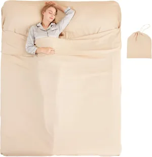 Sleeping Bag Liner Camping Adult Sleep Sack Lightweight Travel Sheet for Hotel Bed Compact Ultralight Essential Cleaning Supplies Kit Travel Bedding Set for Backpacking