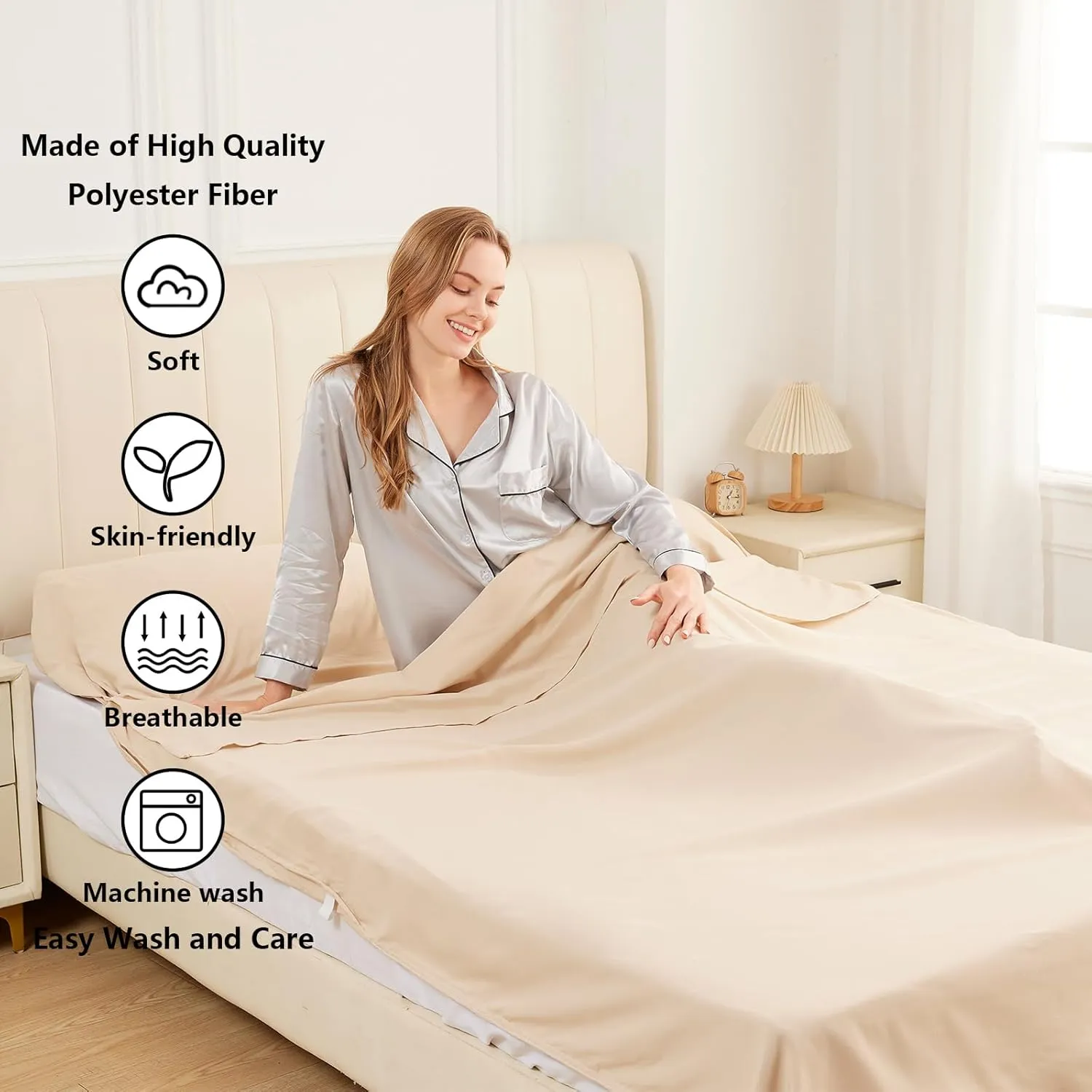 Sleeping Bag Liner Camping Adult Sleep Sack Lightweight Travel Sheet for Hotel Bed Compact Ultralight Essential Cleaning Supplies Kit Travel Bedding Set for Backpacking