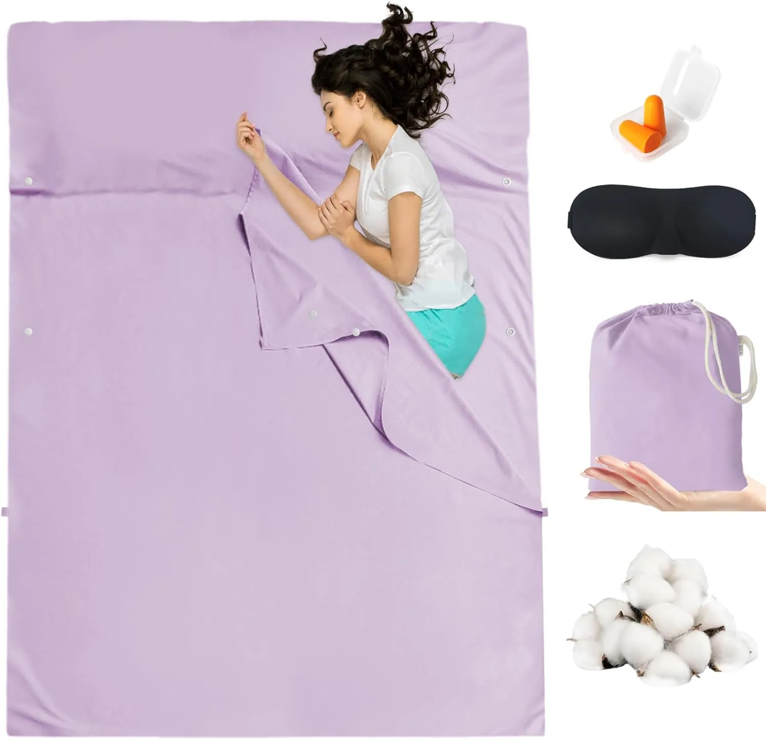 Sleeping Bag Liner Camping & Travel Sheets for Adults - Hostels & Traveling Sleep Sack