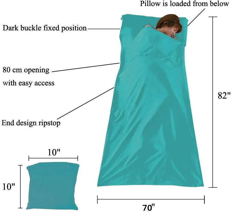 Sleeping Bag Liner Cotton Lightweight Travel Sleep Sack Sleeping Sheet for Adults Camping Hiking Picnic Travel Hotel Backpacking