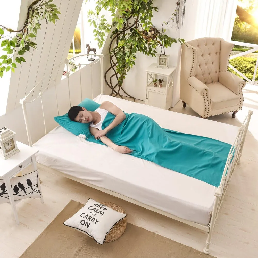 Sleeping Bag Liner Cotton Lightweight Travel Sleep Sack Sleeping Sheet for Adults Camping Hiking Picnic Travel Hotel Backpacking