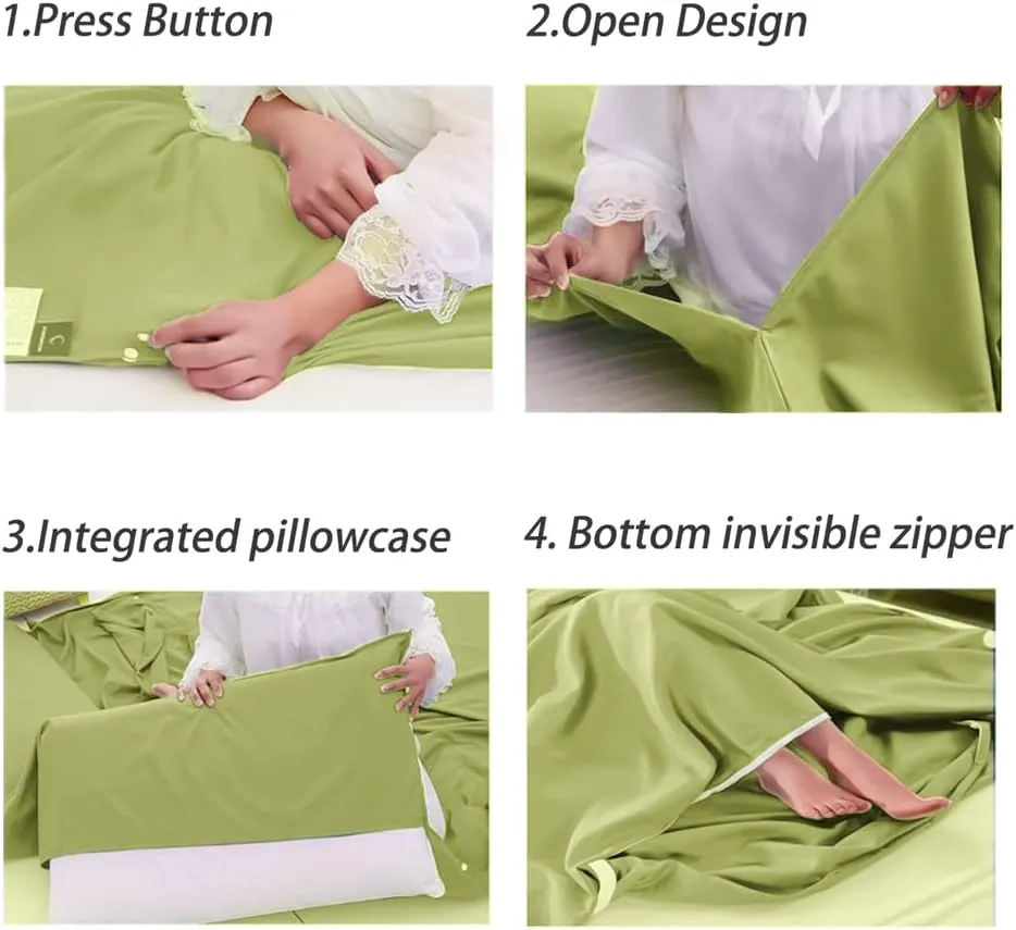 Sleeping Bag Liner Lightweight Compact Sleeping Bag Sack Portable Clean Travel Sheet Camping Sleep Sheet for Backpacking Hotel Hiking