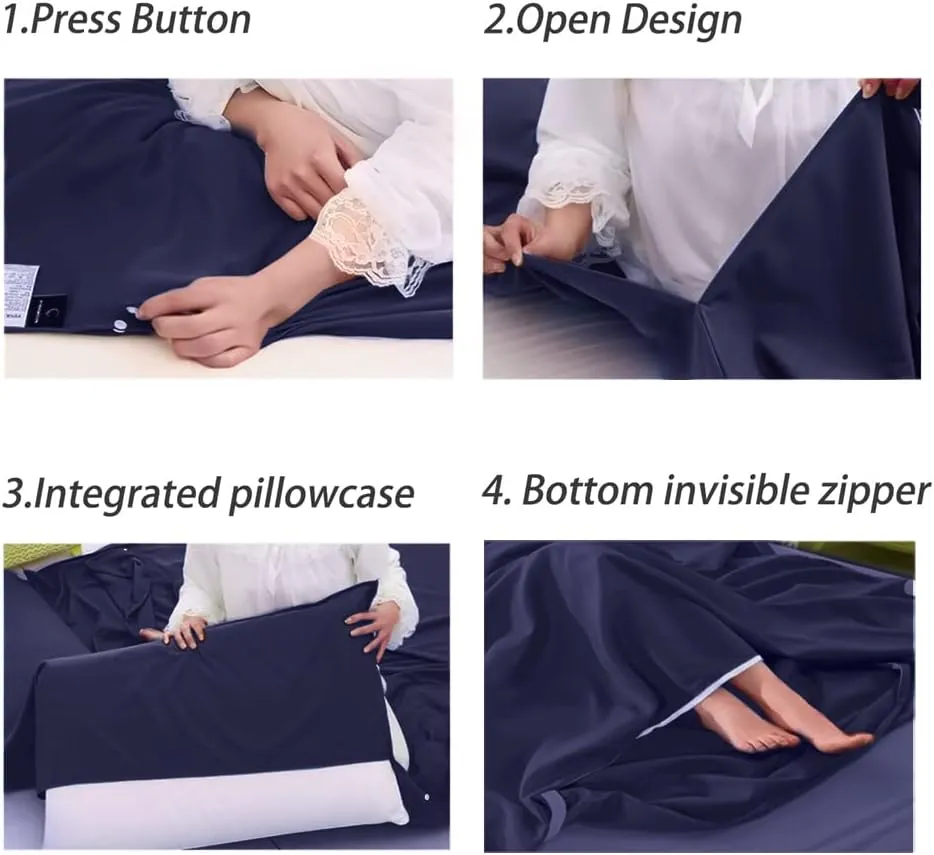 Sleeping Bag Liner Lightweight Compact Sleeping Bag Sack Portable Clean Travel Sheet Camping Sleep Sheet for Backpacking Hotel Hiking