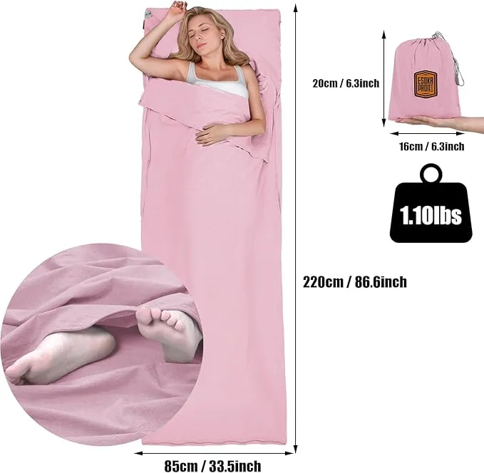 Sleeping Bag Liner,Lightweight Travel Camping Sheet Sleep Bag Liner for Adults,Hotel Compact Portable Sleeping Sack Indoor Outdoor Hostels Traveling Backpacking Hiking Blankets