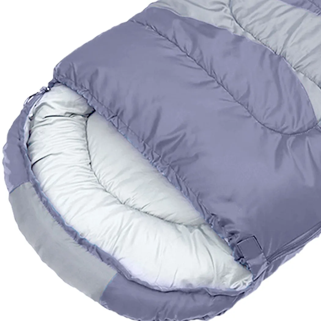 Sleeping Bag Single Outdoor Camping Hiking Thermal -10°C Tent - Grey