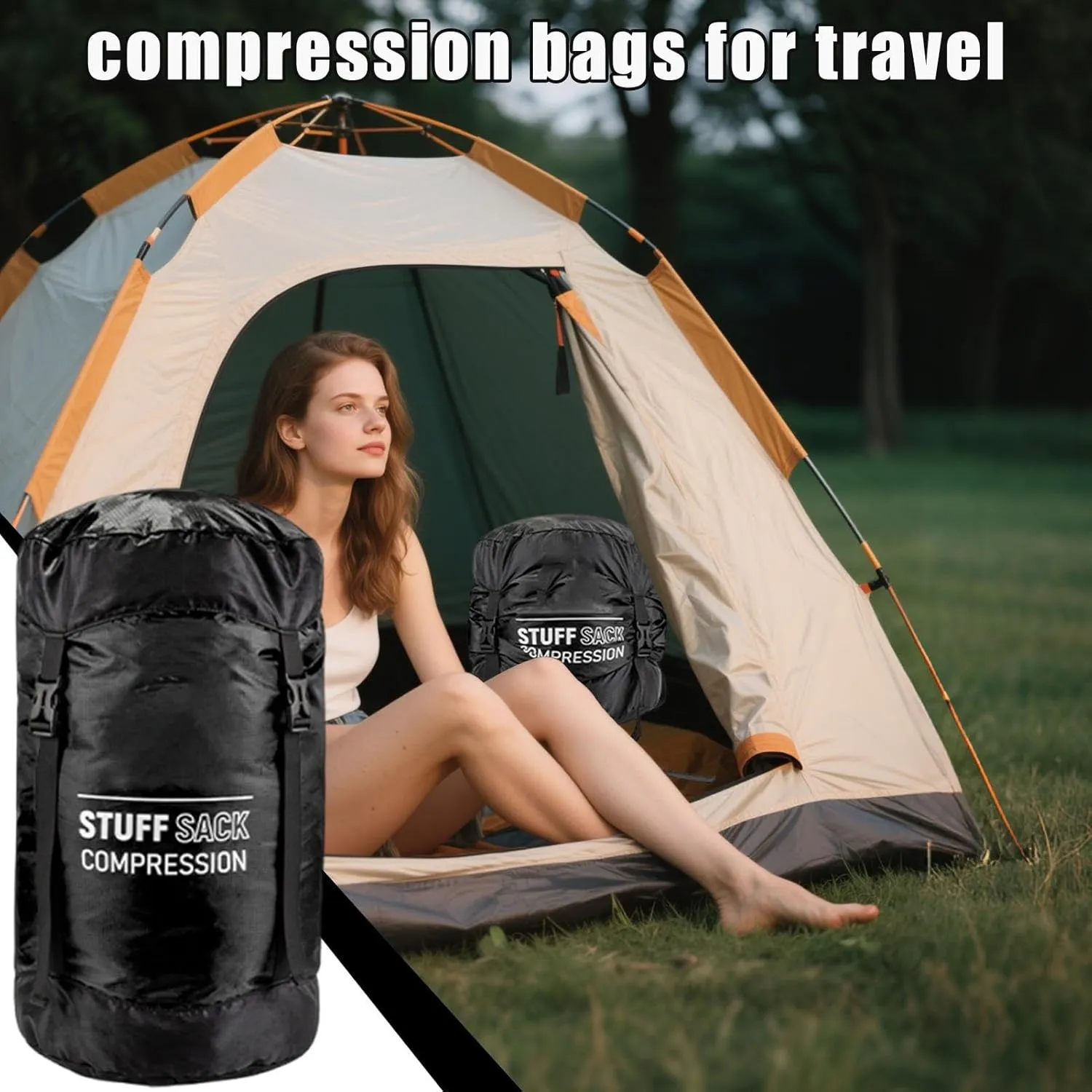 Sleeping Bag Stuff Sack, Quick-Dry Stuff Sacks for Backpacking, Lightweight Breathable Reusable Outdoor Gear for Hiking Supplies Camping Travel