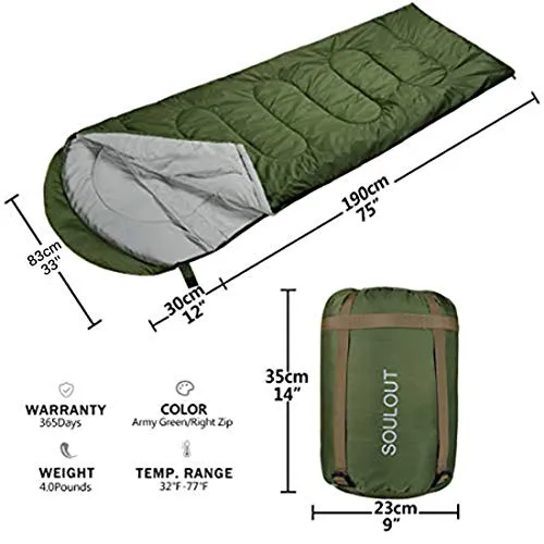 Sleeping Bag,Portable Waterproof Sleeping Bag w/ Compression Sack