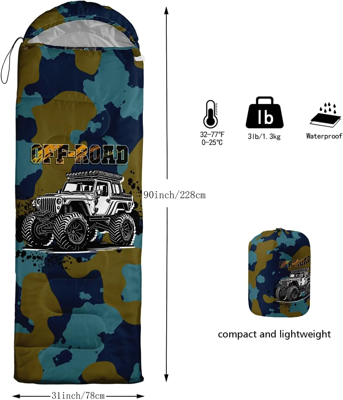 Sleeping Bags for Adults and Kids Backpacking Camping Sleeping Bags for Girls and Boys Lightweight Waterproof Cold/Warm 3-Season