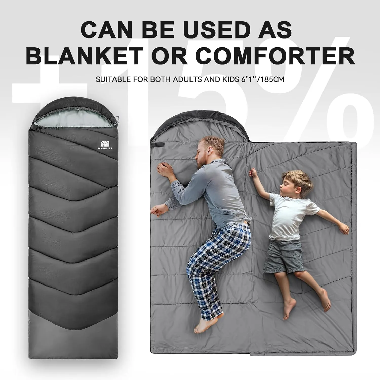 Sleeping Bags for Adults Cold Weather,Portable, Waterproof,Lightweight Sleeping Bag for Tall Girls Boys with Compression Sack for Warm Camping, Hiking, Outdoor & Indoor