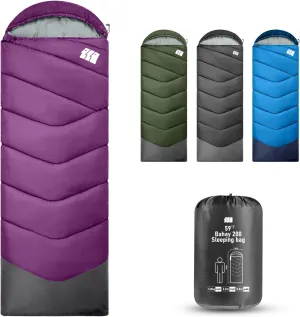 Sleeping Bags for Adults Cold Weather,Portable, Waterproof,Lightweight Sleeping Bag for Tall Girls Boys with Compression Sack for Warm Camping, Hiking, Outdoor & Indoor