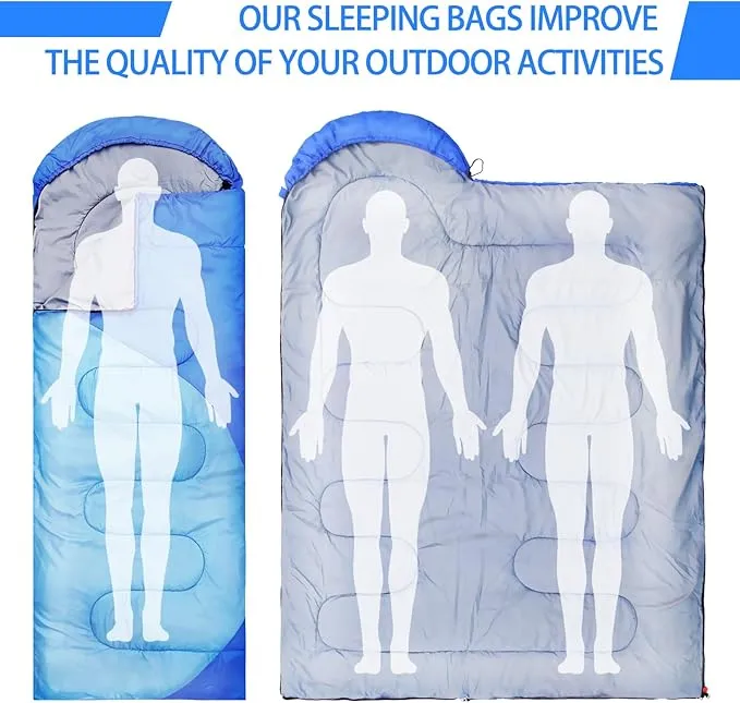 Sleeping Bags for Adults Kids - Camping Sleeping Bag for Girls Boys - Cold Weather Warm Sleeping Bag with Compression Bag for All Season - Compact Camping Gear