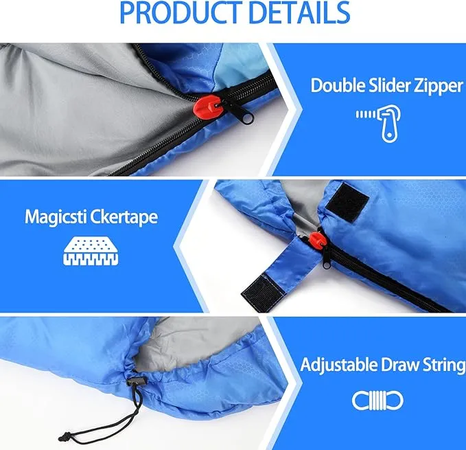 Sleeping Bags for Adults Kids - Camping Sleeping Bag for Girls Boys - Cold Weather Warm Sleeping Bag with Compression Bag for All Season - Compact Camping Gear
