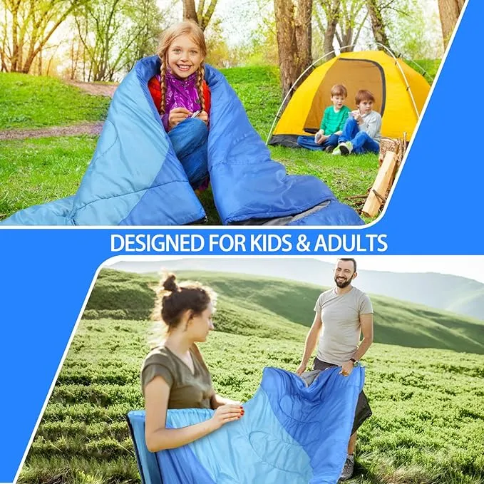 Sleeping Bags for Adults Kids - Camping Sleeping Bag for Girls Boys - Cold Weather Warm Sleeping Bag with Compression Bag for All Season - Compact Camping Gear