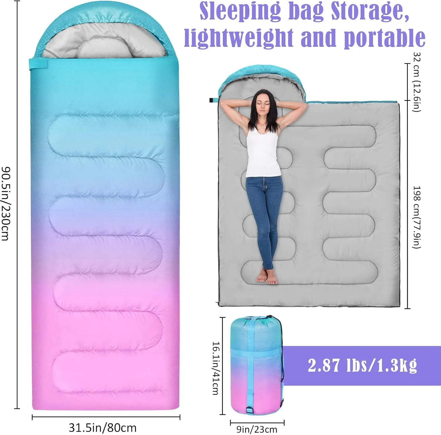 Sleeping Bags for Adults Kids,3 Seasons Cold Warm Weather Waterproof Lightweight Camping Sleeping Bags for Men and Women,Camping Outdoor Travel