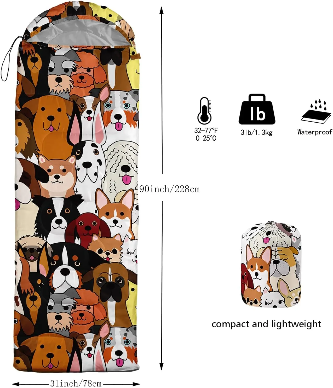 Sleeping Bags for Girls Adults, 3 Season Warm Cool Weather,Lightweight Waterproof Sleeping Outdoors, Camping Gear Equipment