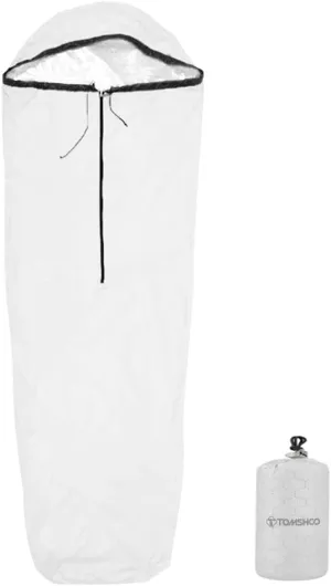 Sleeping Bags,YIWENG Emergency Sleeping Bag Lightweight Waterproof Heat Reflective Thermal Sleeping Bag Survival Gear for Outdoor Adventure Camping Hiking, White