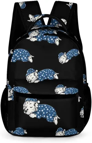 Sleeping Dalmatian Dog Cute Backpack Travel Bag Small Back Packs Funny Print Mini Daypack