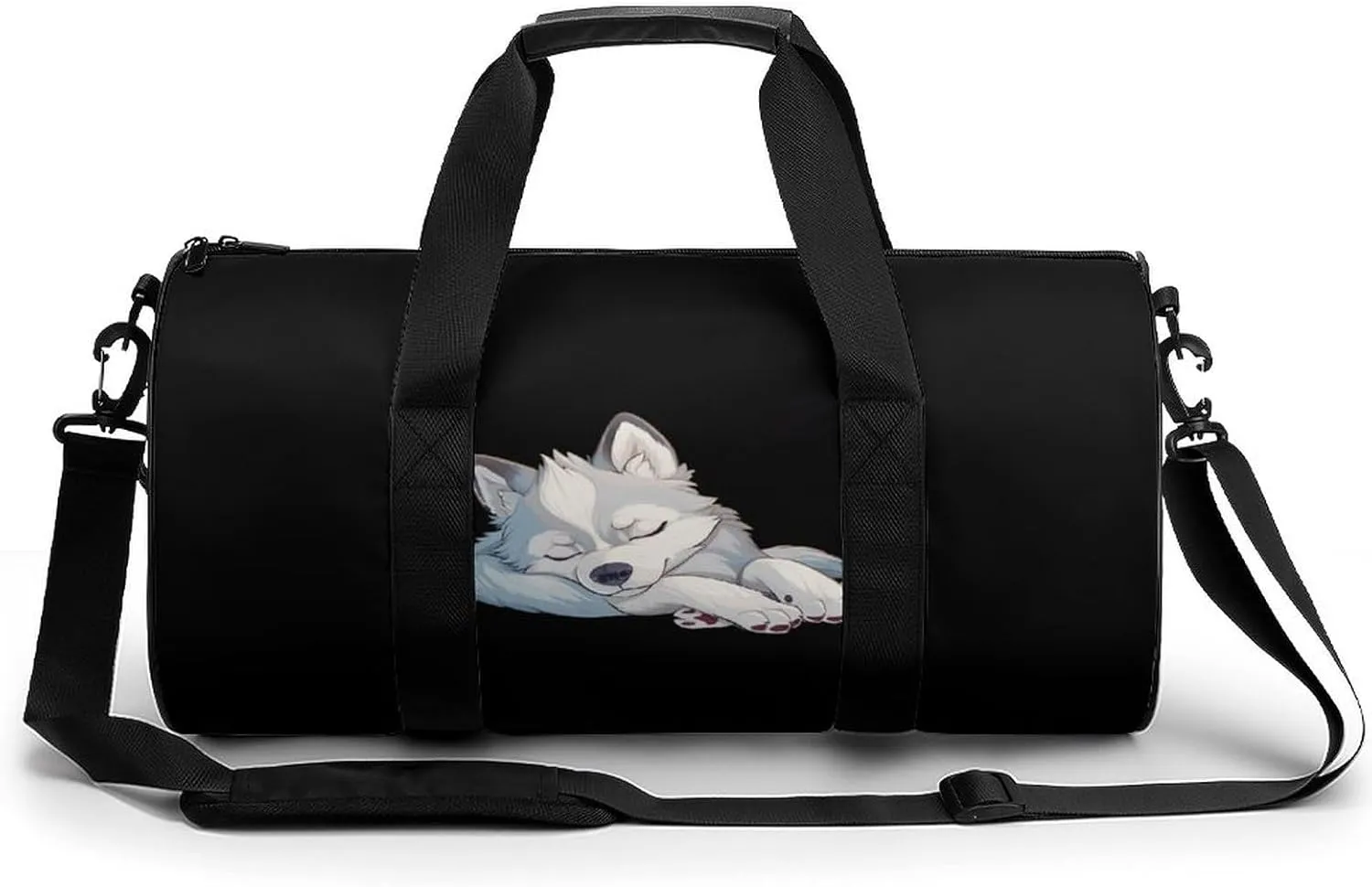 Sleeping Husky Dog Funny Gym Bag Lightweight Duffel Bag Workout Bag Overnight Backpack Travel Bags for Men Women