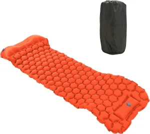 Sleeping Pad for Camping, Inflatable Sleeping Mat Camping Air Mattress Compact Lightweight Sleeping Mat Camping Mattress for Backpacking, Hiking (Orange)