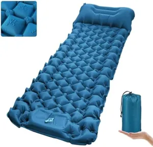 Sleeping Pad for Camping - Ultralight Self-Inflating Camping Pad Mat with Built-in Foot Pump, Durable & Waterproof Air Mattress for Hiking, Backpacking, and Outdoor Adventures