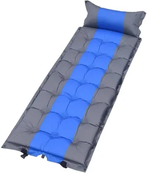 Sleeping Pad for Camping,Thick Inflatable Sleeping Pad with Attached Pillow Lightweight Sleeping Mat for Hiking Backpacking (Color : Blue)