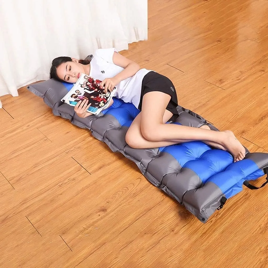 Sleeping Pad for Camping,Thick Inflatable Sleeping Pad with Attached Pillow Lightweight Sleeping Mat for Hiking Backpacking (Color : Blue)