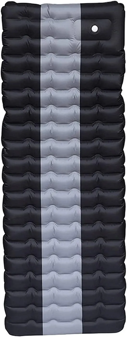 Sleeping Pad,Inflatable Sleeping Pad for Camping, Foot Pump Quick Inflation & Deflation,for Tent, Hiking and Backpacking (Color : Black)
