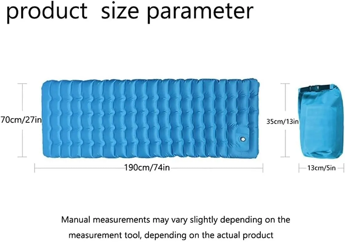 Sleeping Pad,Inflatable Sleeping Pad for Camping, Foot Pump Quick Inflation & Deflation,for Tent, Hiking and Backpacking (Color : Black)