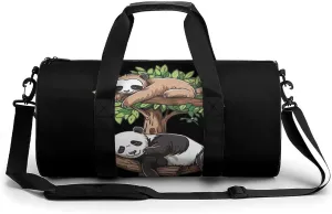 Sleeping Panda and Sloth Funny Gym Bag Travel Tote Bag Duffel Bag for Men Women Weekender Sports Vacation