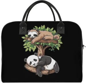 Sleeping Panda and Sloth Travel Duffel Bag Weekender Overnight Shoulder Bags Luggage Carrying Tote for Men Women