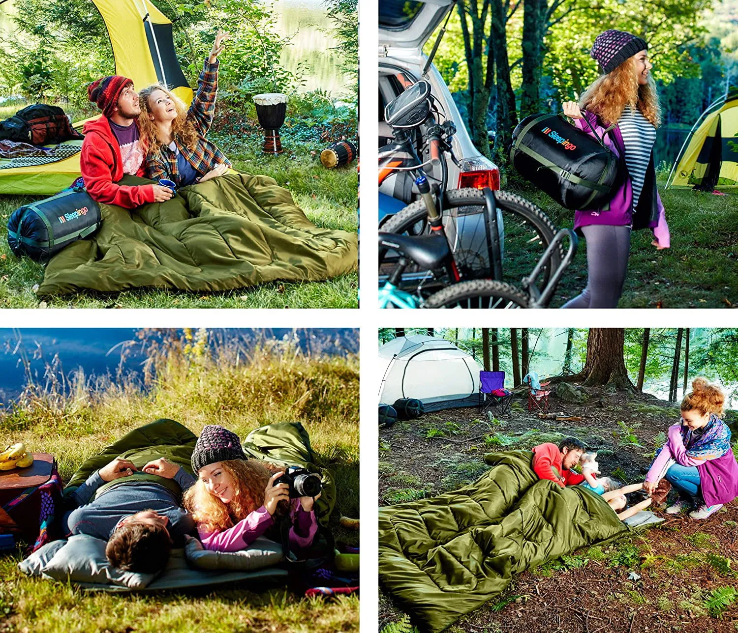 Sleepingo Double Sleeping Bag for Backpacking, Camping, Or Hiking. Queen Size XL! Cold Weather 2 Person Waterproof Sleeping Bag for Adults Or Teens. Truck, Tent, Or Sleeping Pad, Lightweight