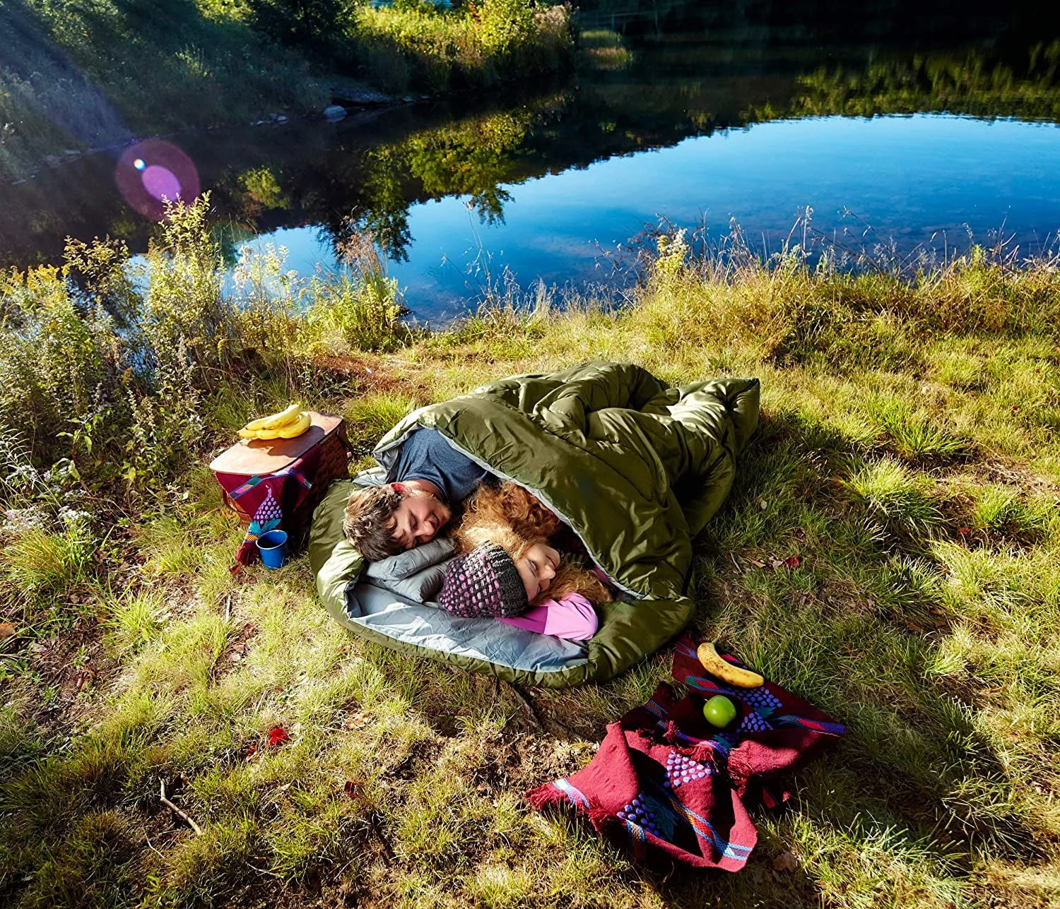 Sleepingo Double Sleeping Bag for Backpacking, Camping, Or Hiking. Queen Size XL! Cold Weather 2 Person Waterproof Sleeping Bag for Adults Or Teens. Truck, Tent, Or Sleeping Pad, Lightweight