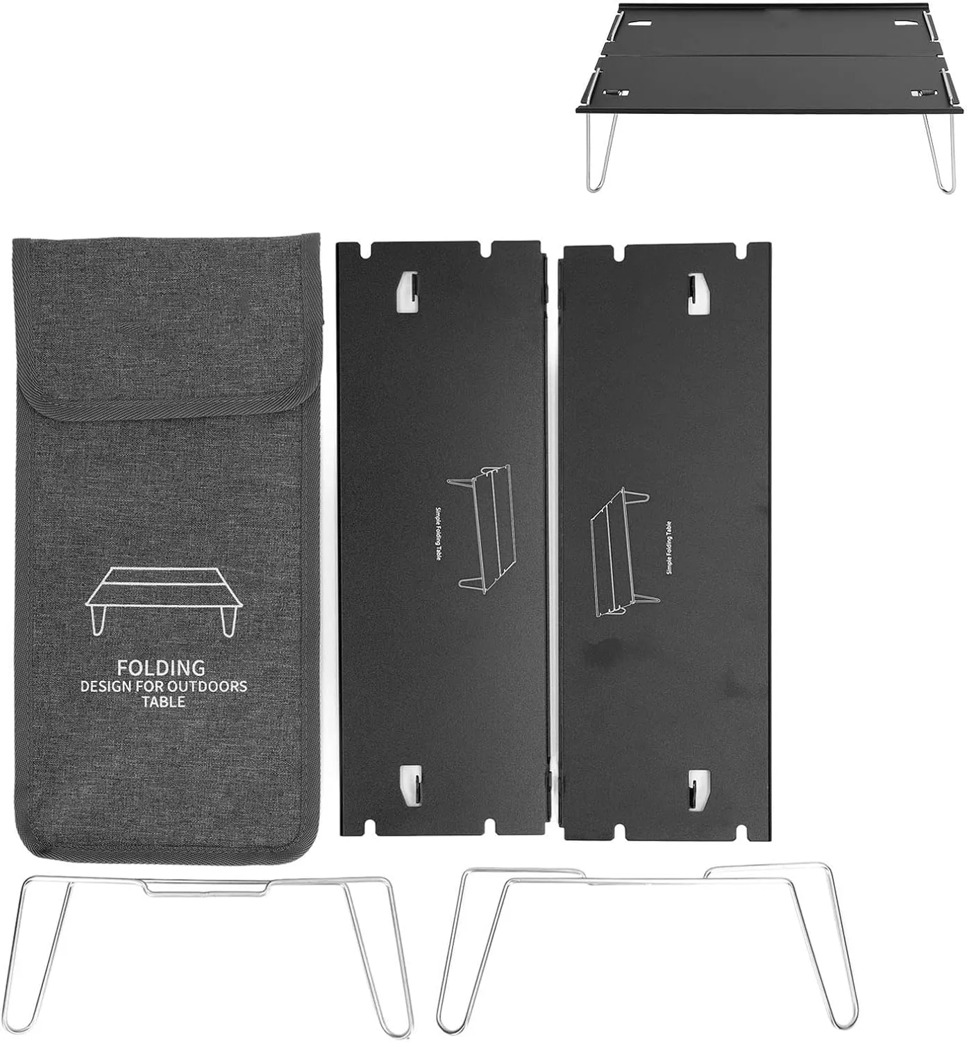 Small Camping Table Portable Aluminum Alloy Foldable Outdoor Table for Camping Hiking Picnics