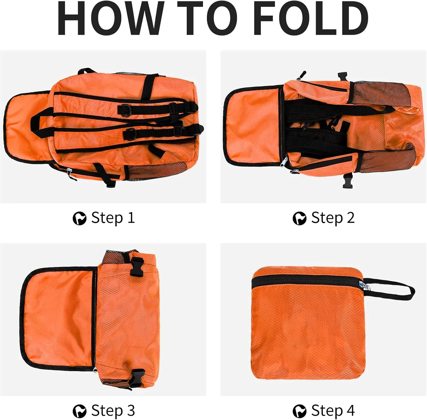 Small Hiking Daypack,15L Waterproof Hiking Backpack Packable Lightweight Travel Day Pack for Women Men (Orange, Small)