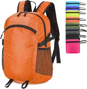 Small Hiking Daypack,15L Waterproof Hiking Backpack Packable Lightweight Travel Day Pack for Women Men (Orange, Small)