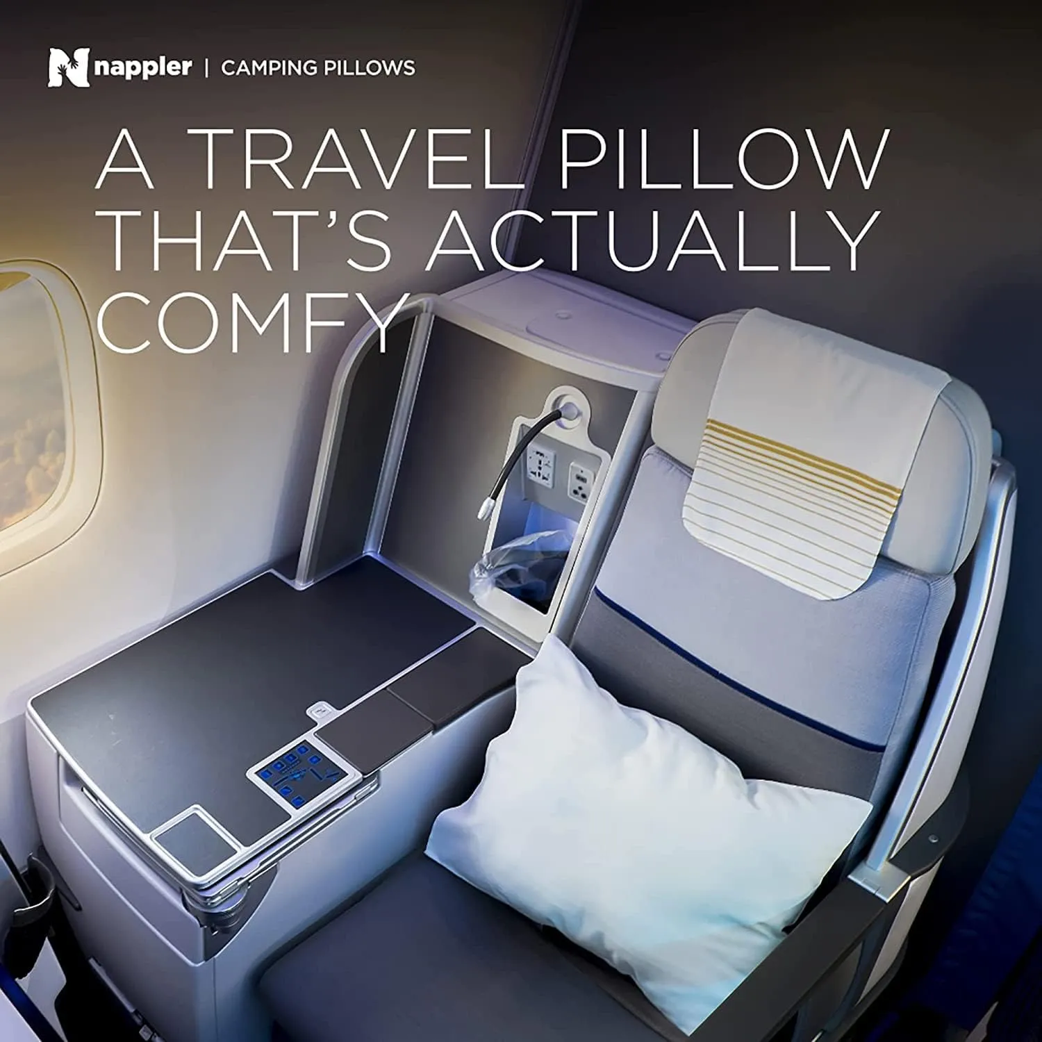 Small Shredded Memory Foam Pillow for Travel and Camping - Compressible Medium Firm Bed Pillow, Contoured Support, Breathable Cover, Machine Washable, Ideal Backpacking, Airplane and Car