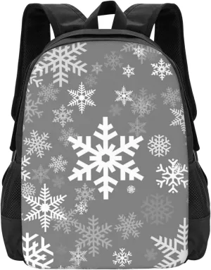 Snowflakes Pattern In Grey Lightweight Packable Backpack Travel Casual Hiking Daypack Foldable Backpack For Men Women