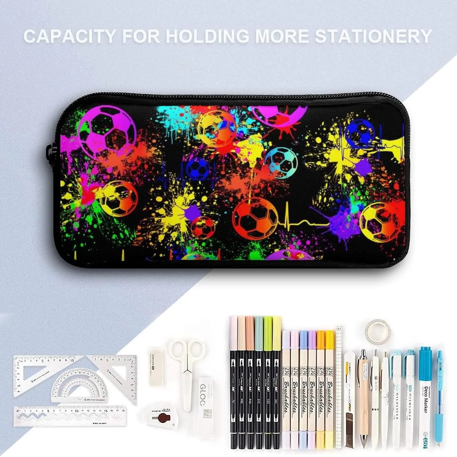 Soccer Backpack with Lunch Box & Pencil Case for Kids Girls Boys School, 16 Inch Cool Soccer Bookbag, School Backpack for Students Children, sustainable, Lightweight, Large Capacity