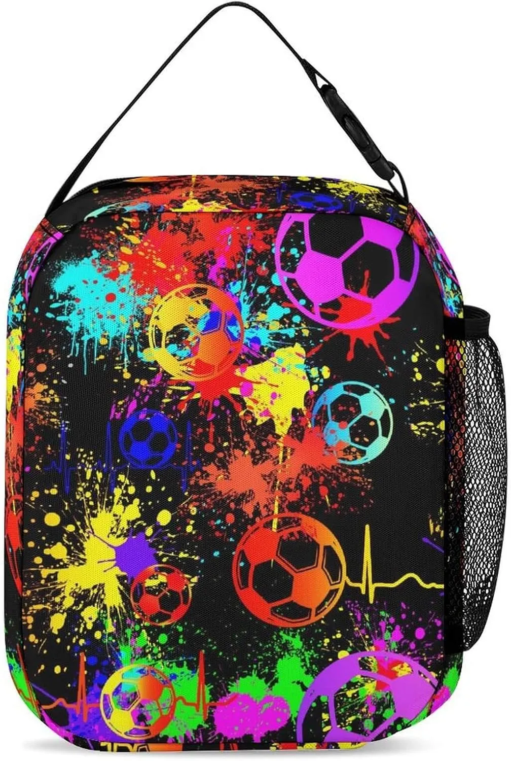 Soccer Backpack with Lunch Box & Pencil Case for Kids Girls Boys School, 16 Inch Cool Soccer Bookbag, School Backpack for Students Children, sustainable, Lightweight, Large Capacity