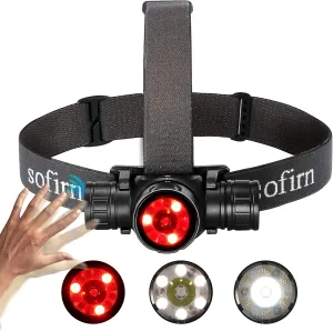sofirn [Bundle/ 2pcs] HS21 Headlamp with Red Light HS20 Headlamp with Flood Light, Spot Light