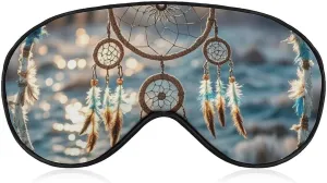 Soft Comfortable Eye Mask Native American Dream Catcher Printed Night Sleeping Eye Masks Eye Patches Eye Cover Light Blocking Blindfold for Office Nap Travel